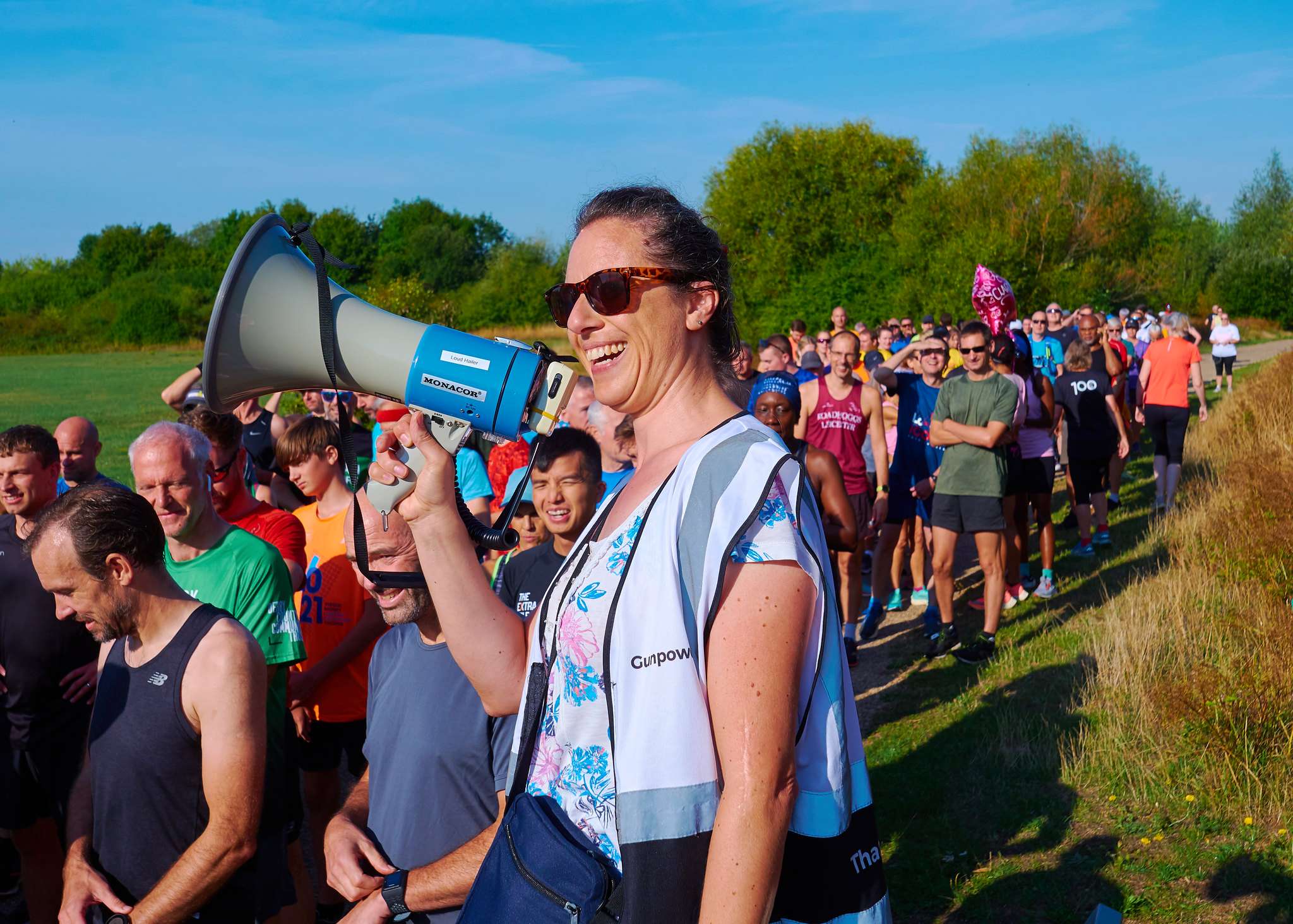 Woman with megaphone