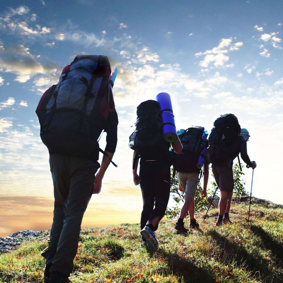 group of people hiking